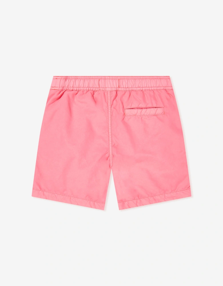 Boys Compass Logo Swim Shorts in Pink