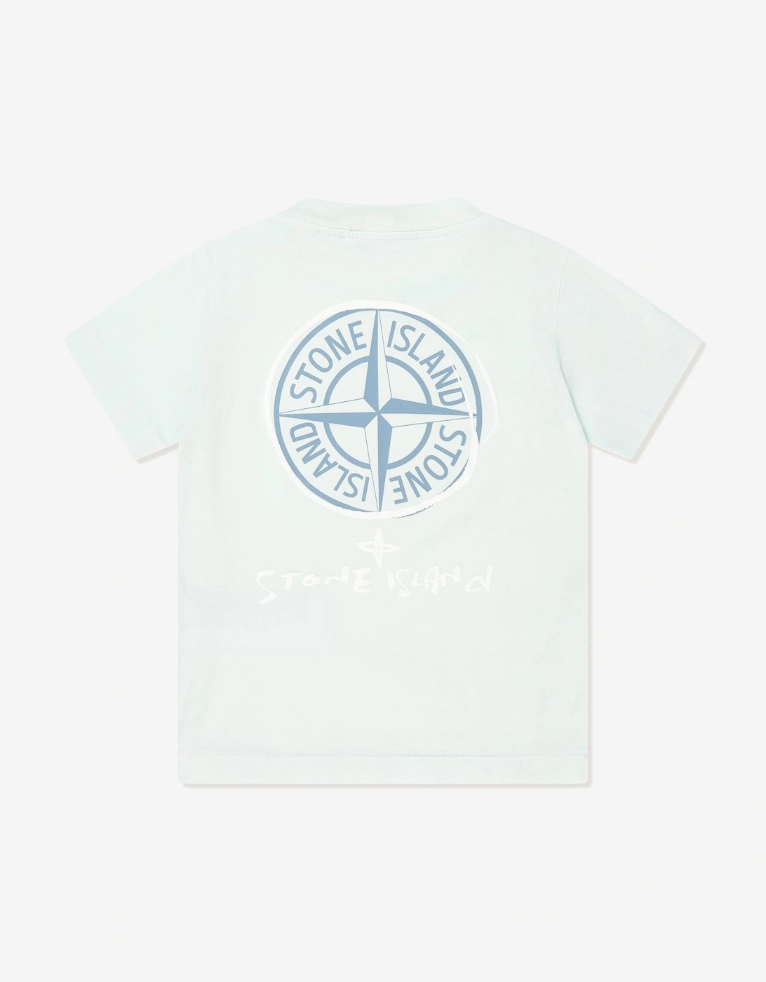 Boys Compass Logo Print T-Shirt in Blue