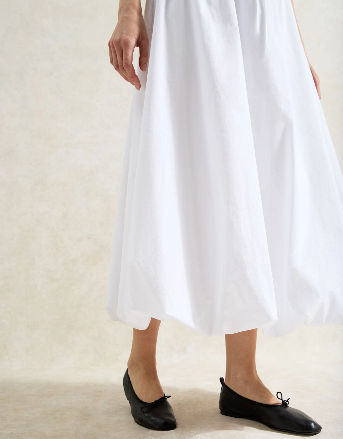 White Pure Cotton Puffball Skirt