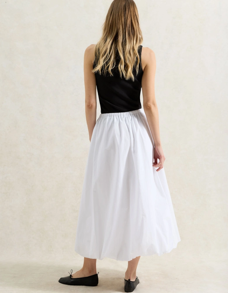 White Pure Cotton Puffball Skirt