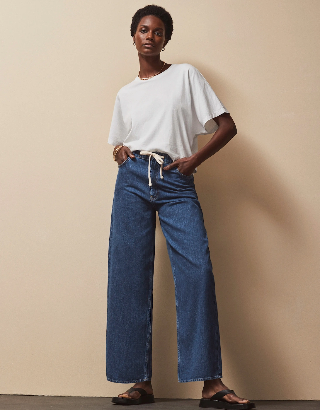 Blue Drawstring-Waist Jeans, 7 of 6