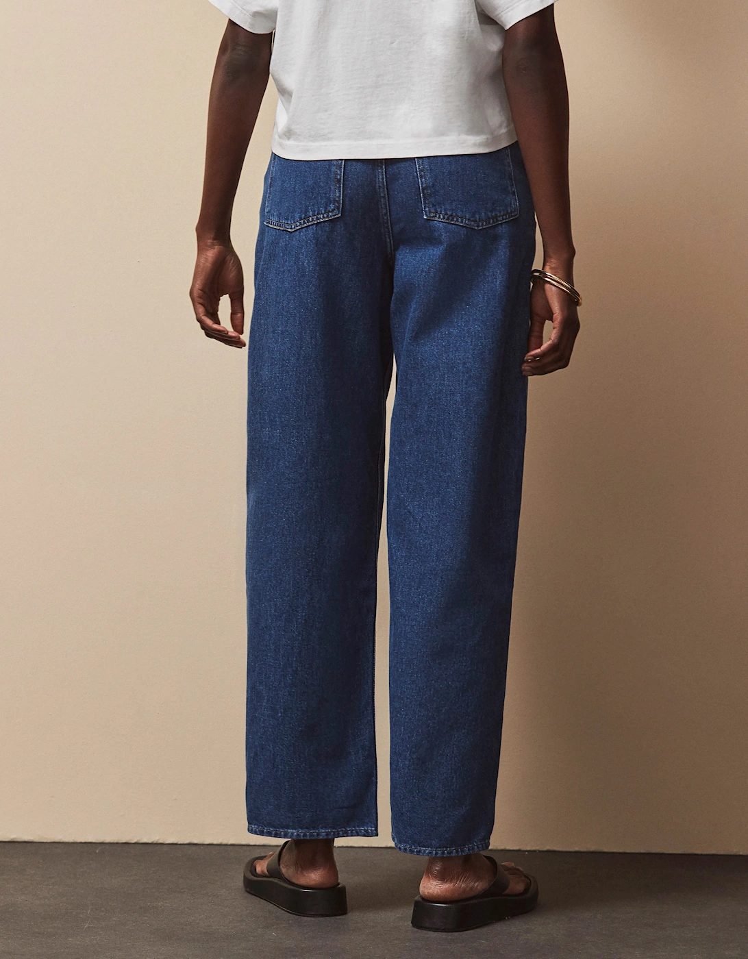 Blue Drawstring-Waist Jeans