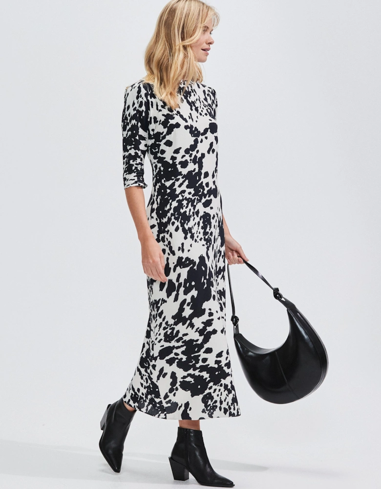 Mono Animal Print Midi Dress