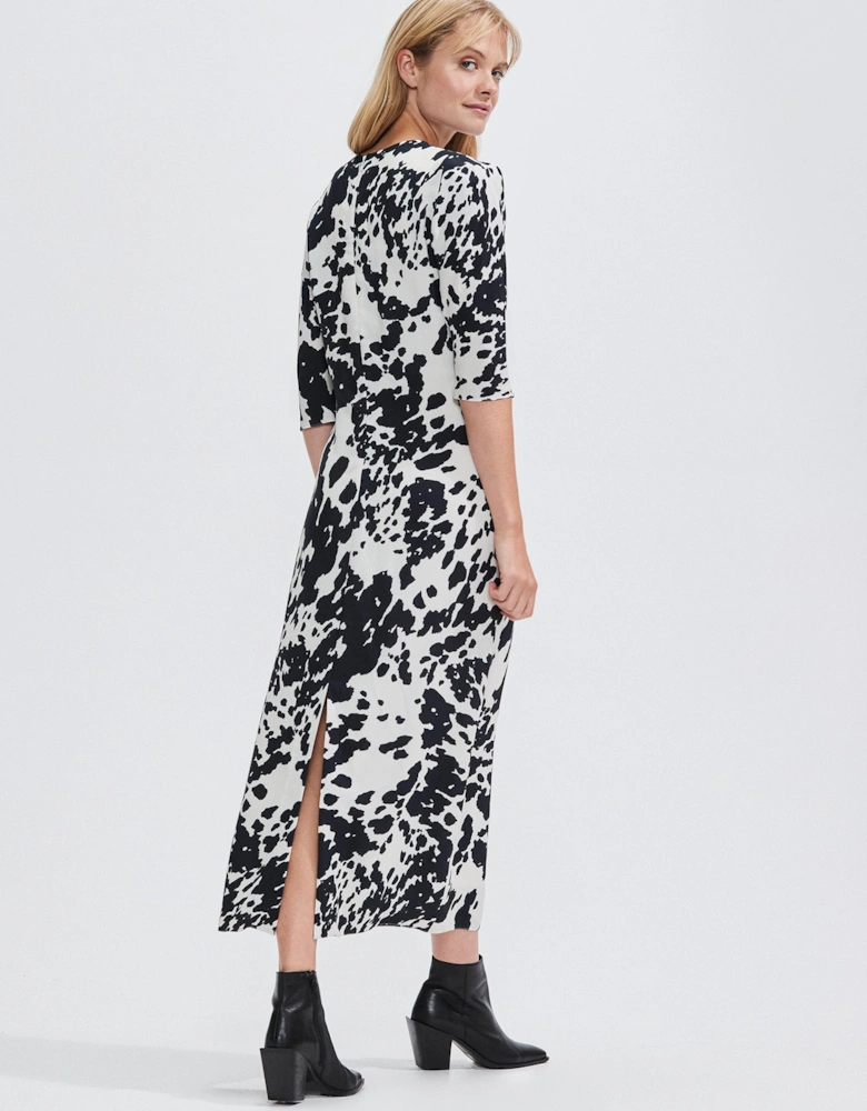 Mono Animal Print Midi Dress
