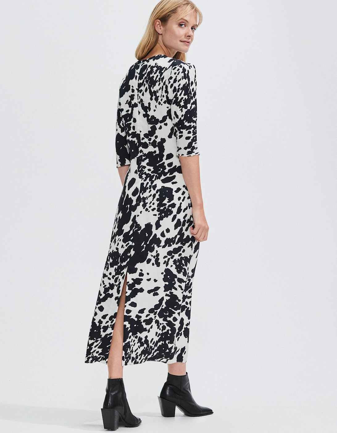 Mono Animal Print Midi Dress