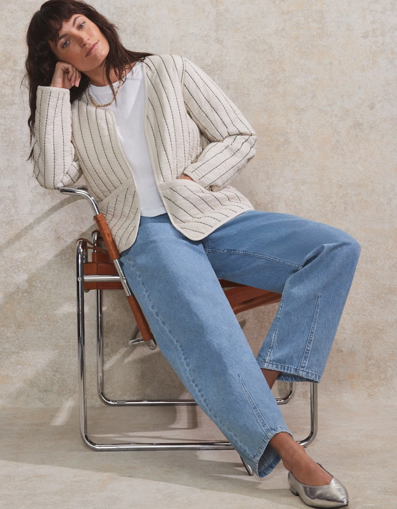 Cream Quilted Jacket