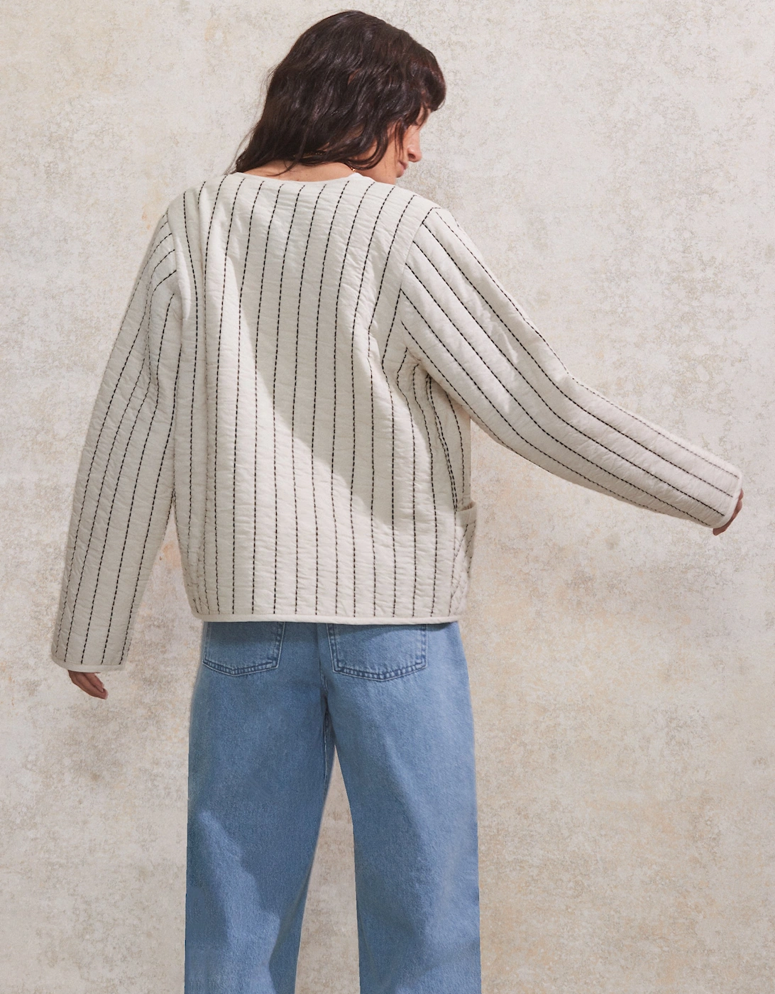 Cream Quilted Jacket
