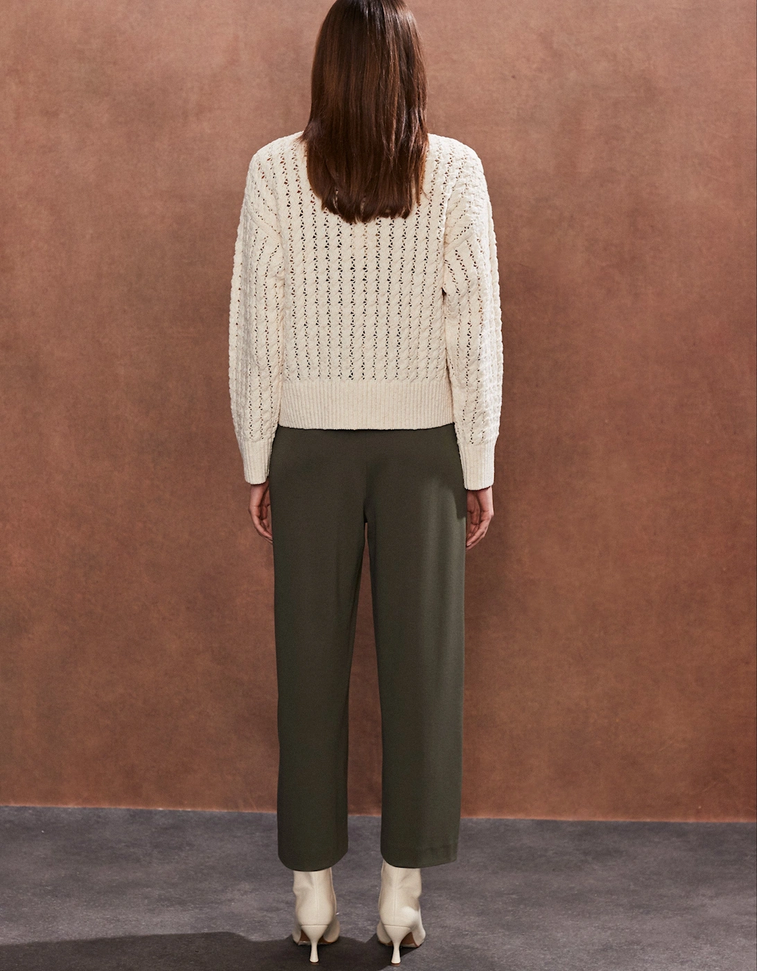 Khaki Ponte Twill Culottes