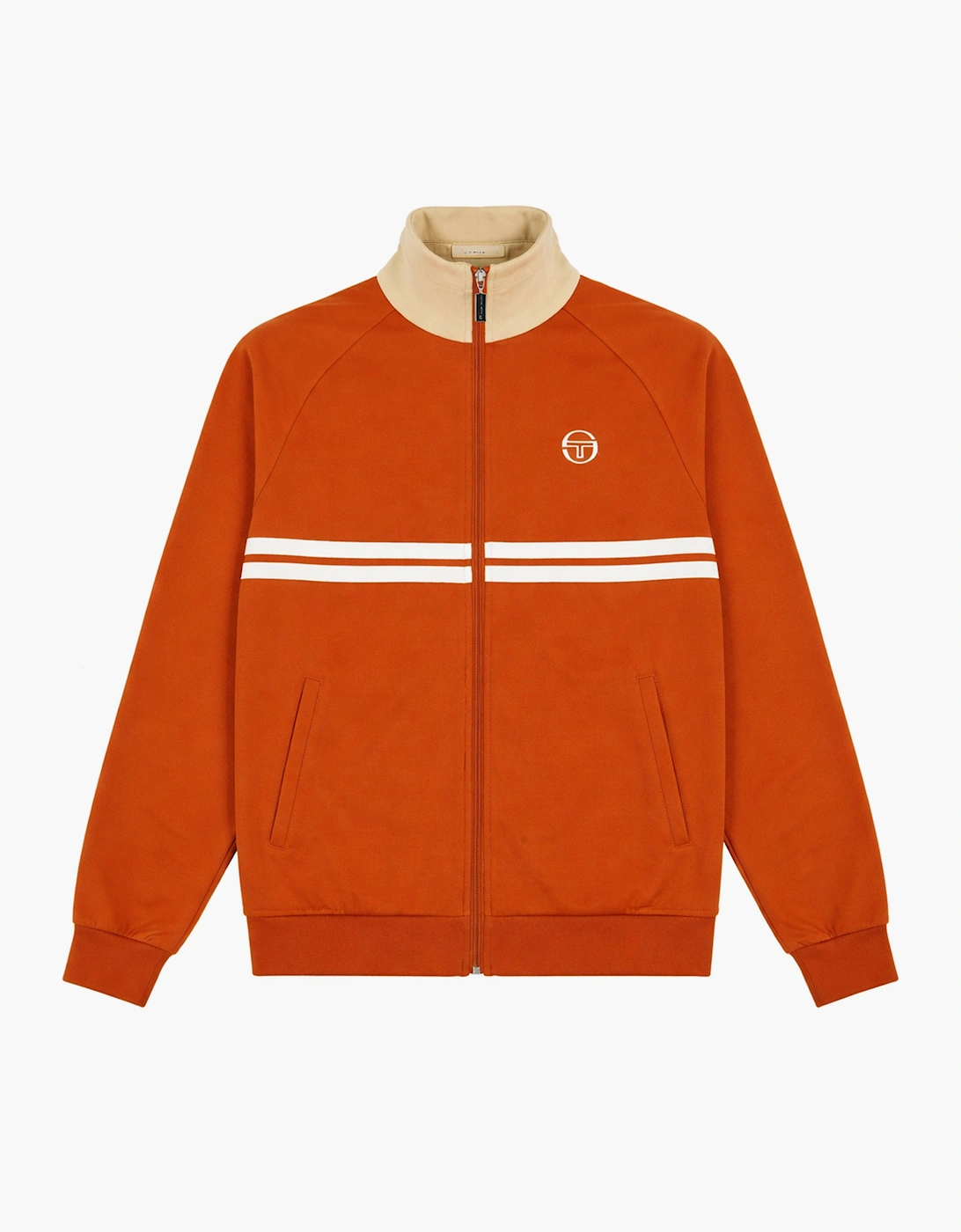 Sergio Tacchini Men's Orange Dallas Track Top Jacket Rooibos Tea/Mojave Desert/Gardenia  44/Regular Xxl