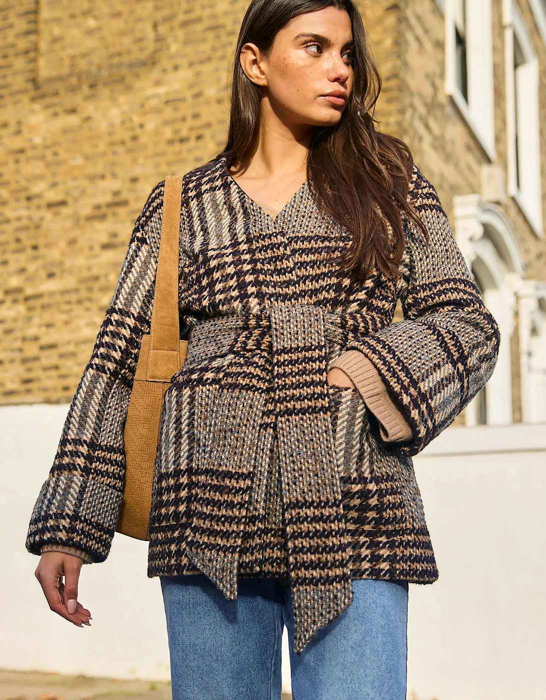Petite Heritage Check Belted Jacket