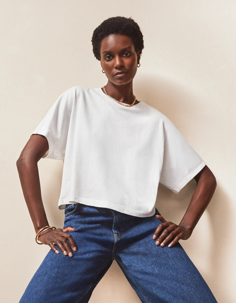 White Ultimate Pure Cotton Cropped Tee