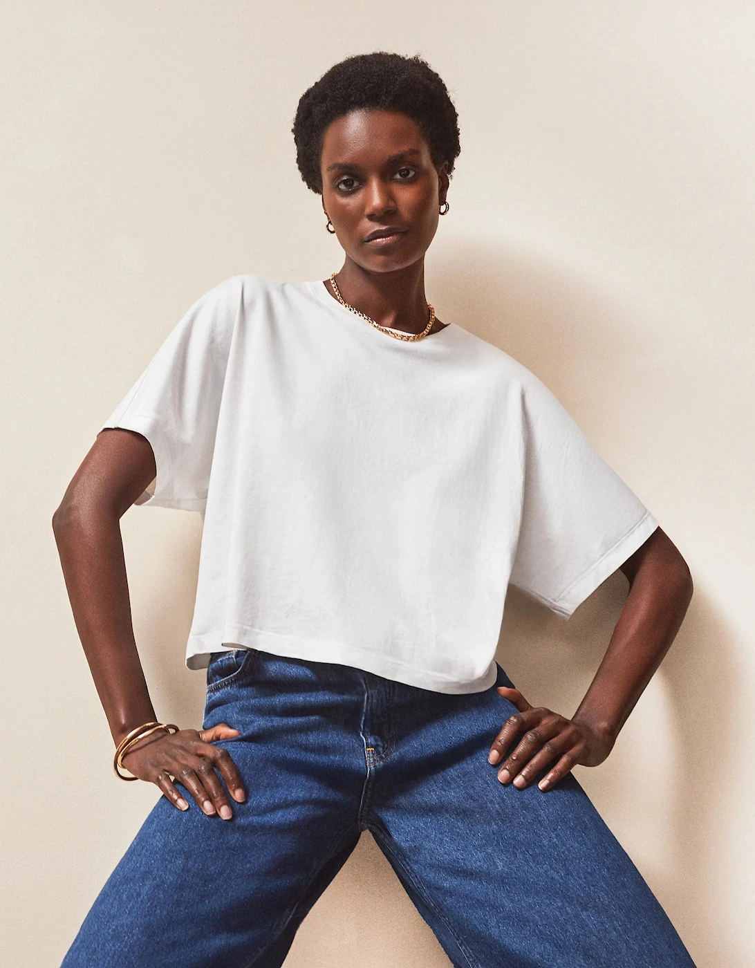 White Ultimate Pure Cotton Cropped Tee