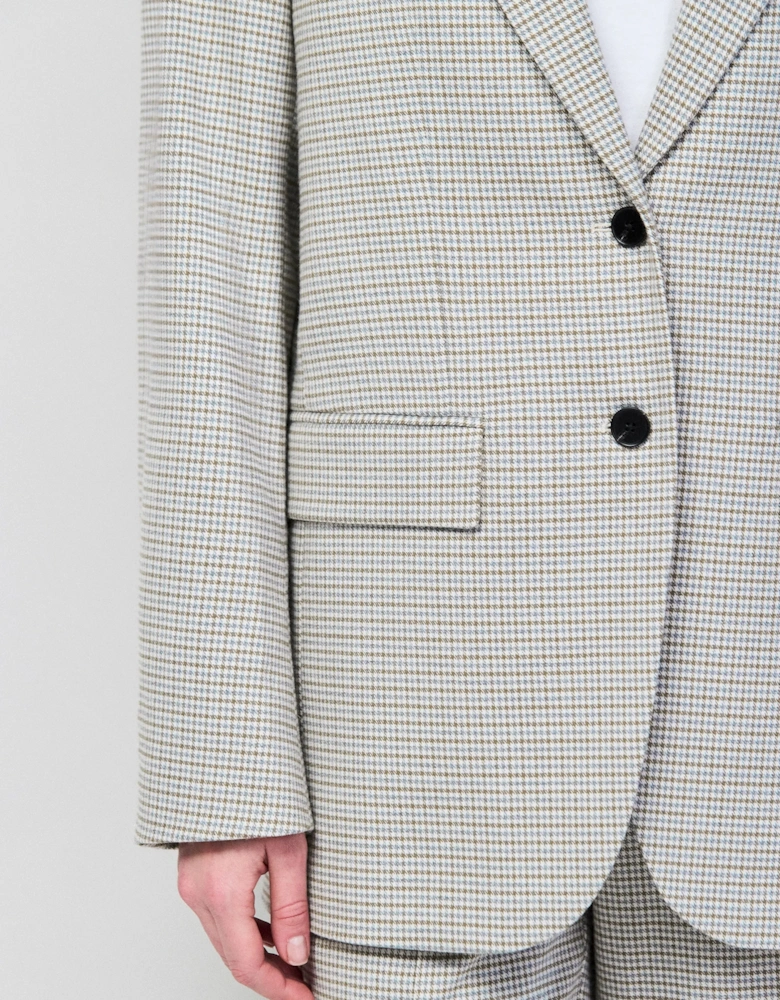 Neutral Check Oversized Blazer