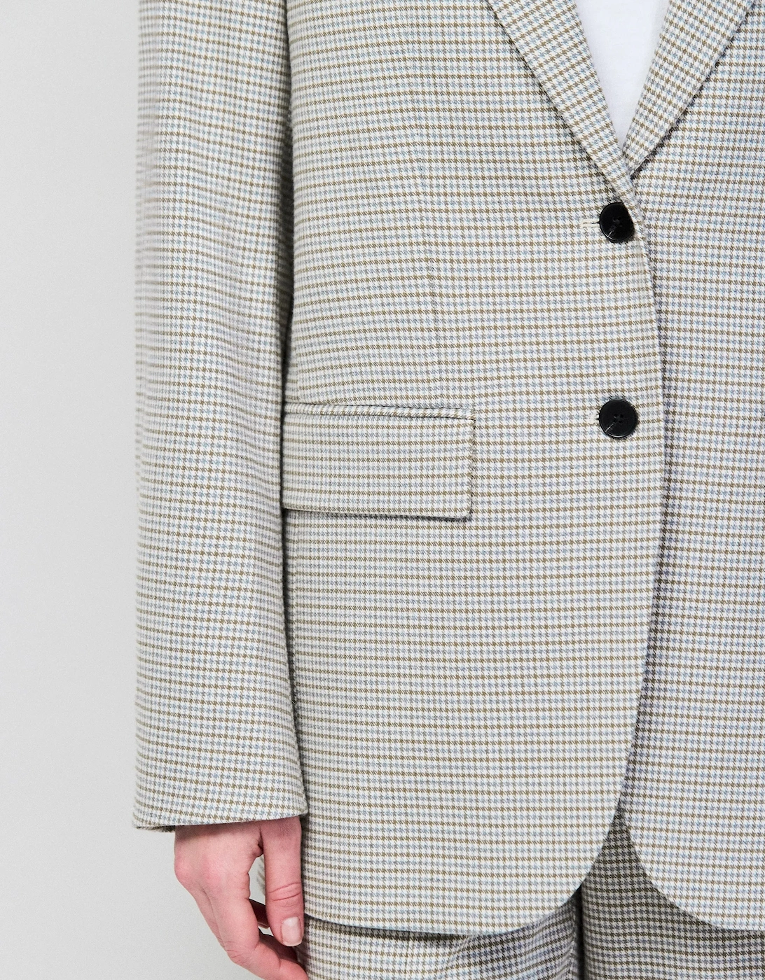 Neutral Check Oversized Blazer