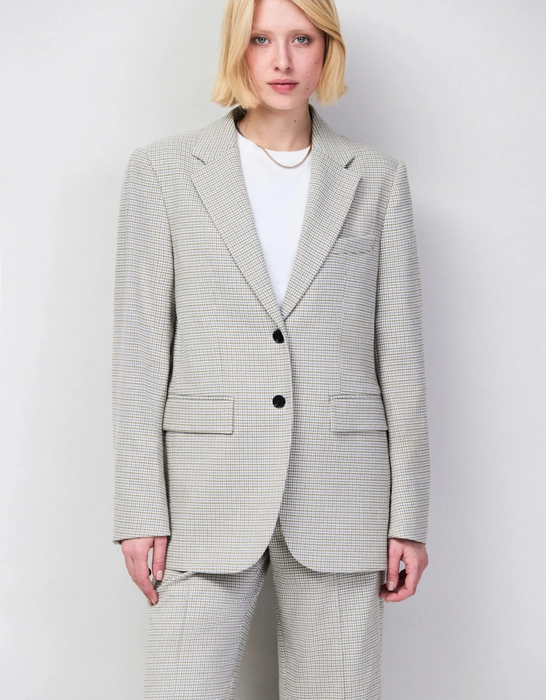 Neutral Check Oversized Blazer