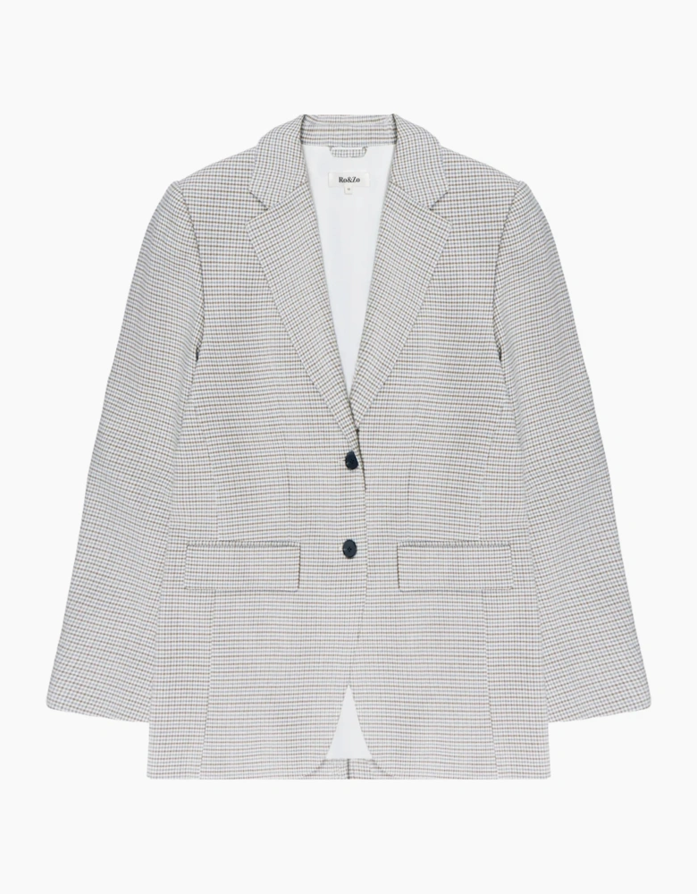 Neutral Check Oversized Blazer