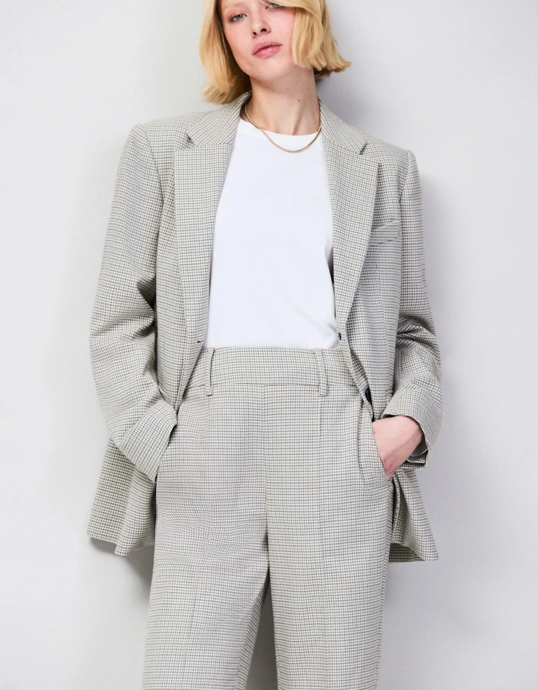 Neutral Check Oversized Blazer