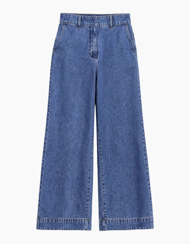 Blue Lyocell Denim Tailored Jeans