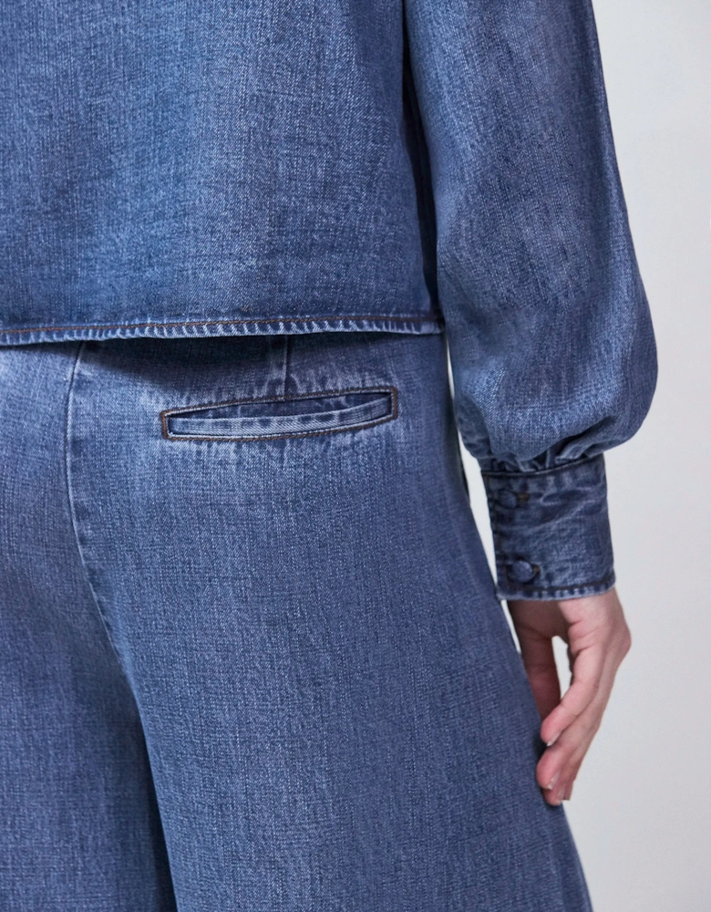 Blue Lyocell Denim Tailored Jeans