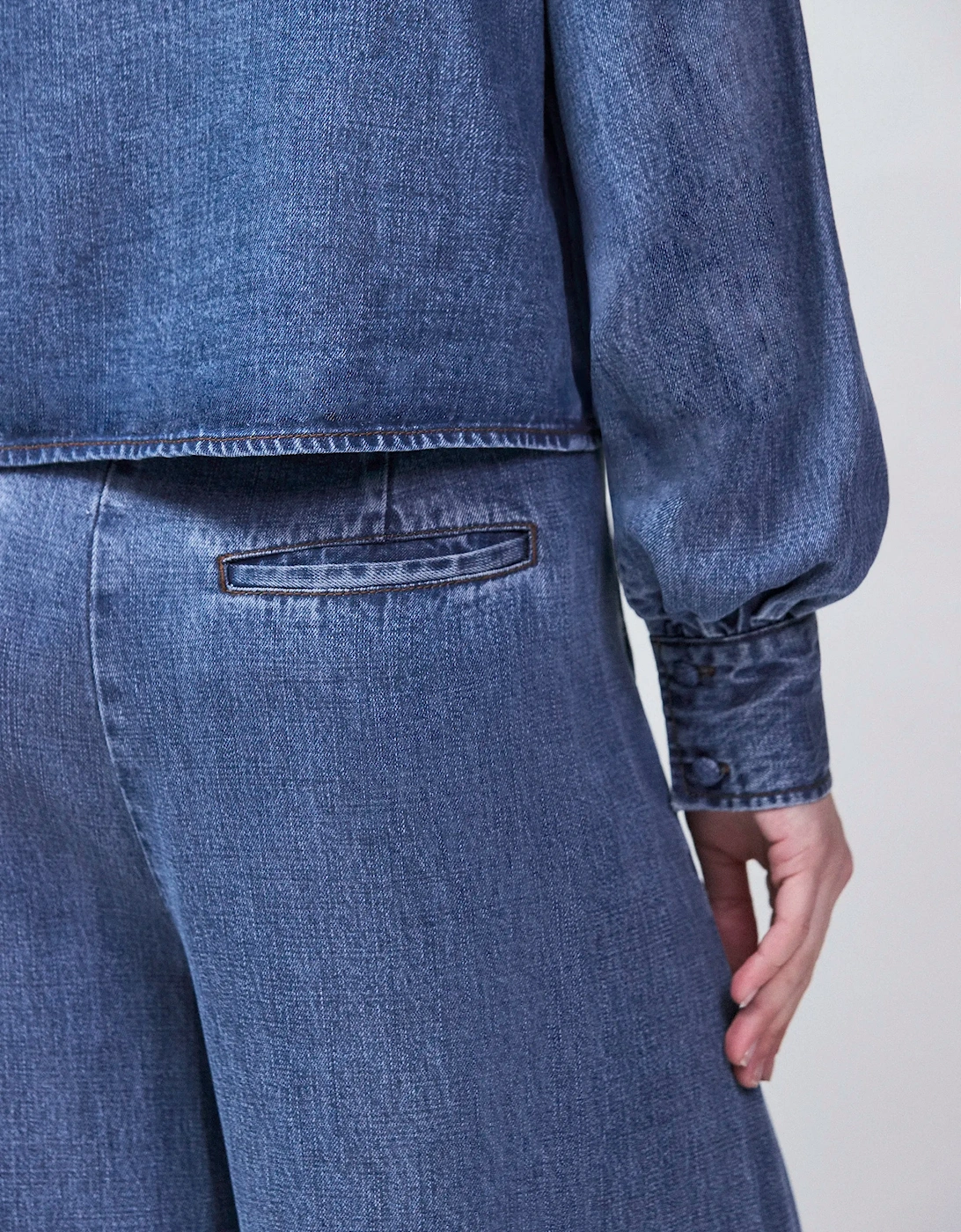 Blue Lyocell Denim Tailored Jeans