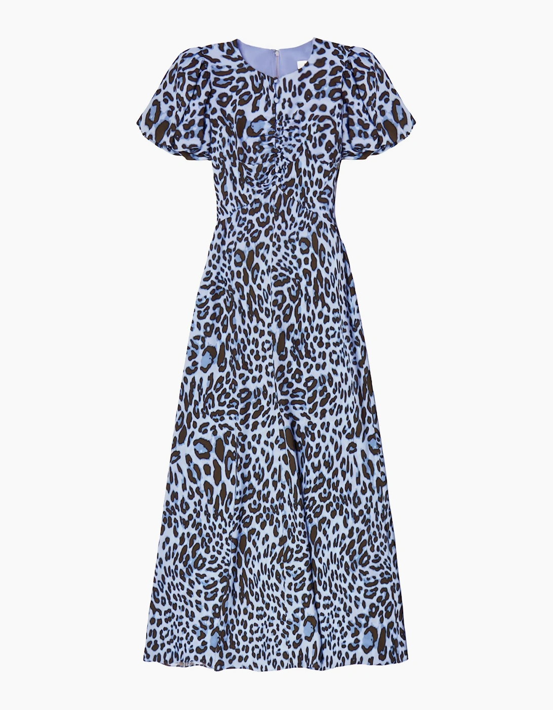 Petite Blue Leopard-Print Button-Detail Dress, 8 of 7
