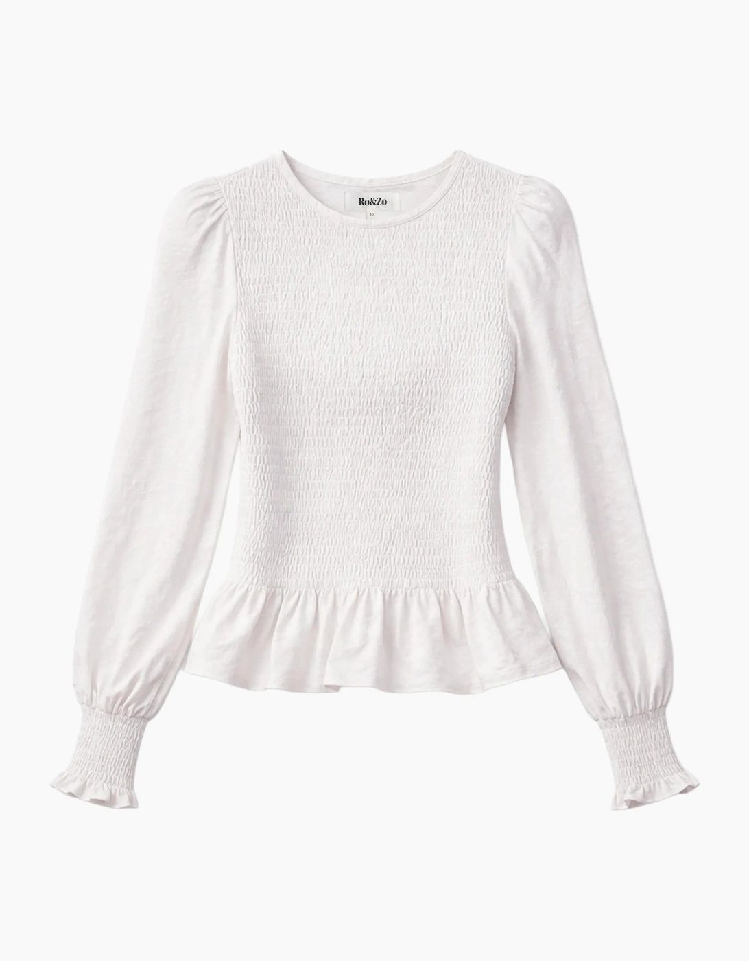 Ivory Slub Cotton Jersey Shirred Top