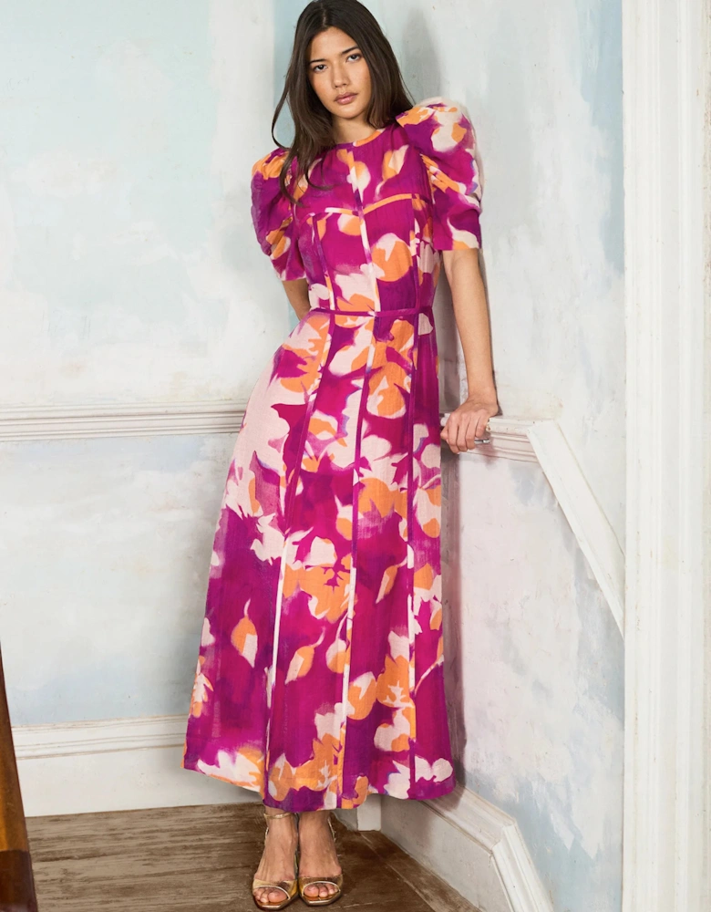 Petite Niamh Pink Binding Detail Occasion Dress