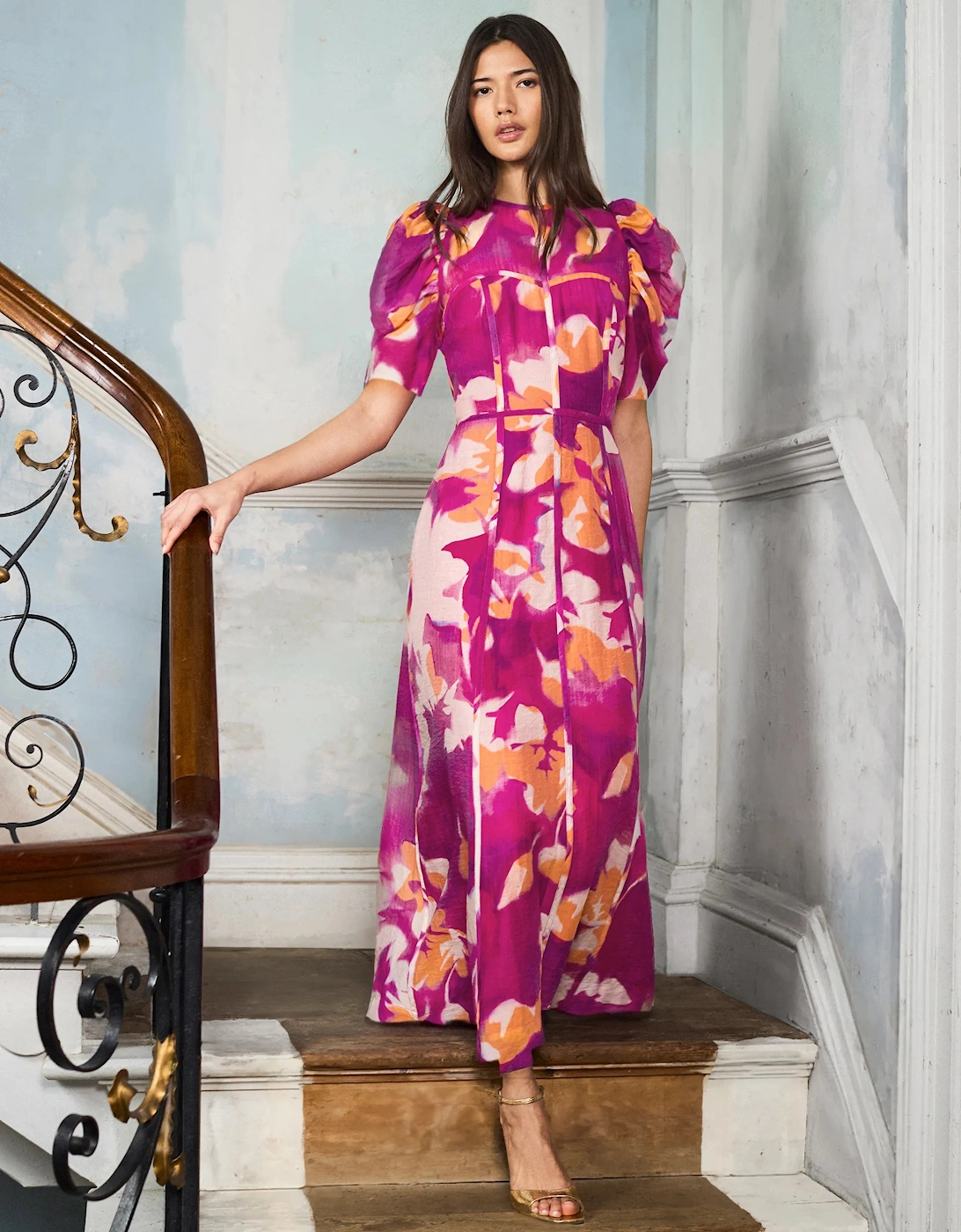 Petite Niamh Pink Binding Detail Occasion Dress