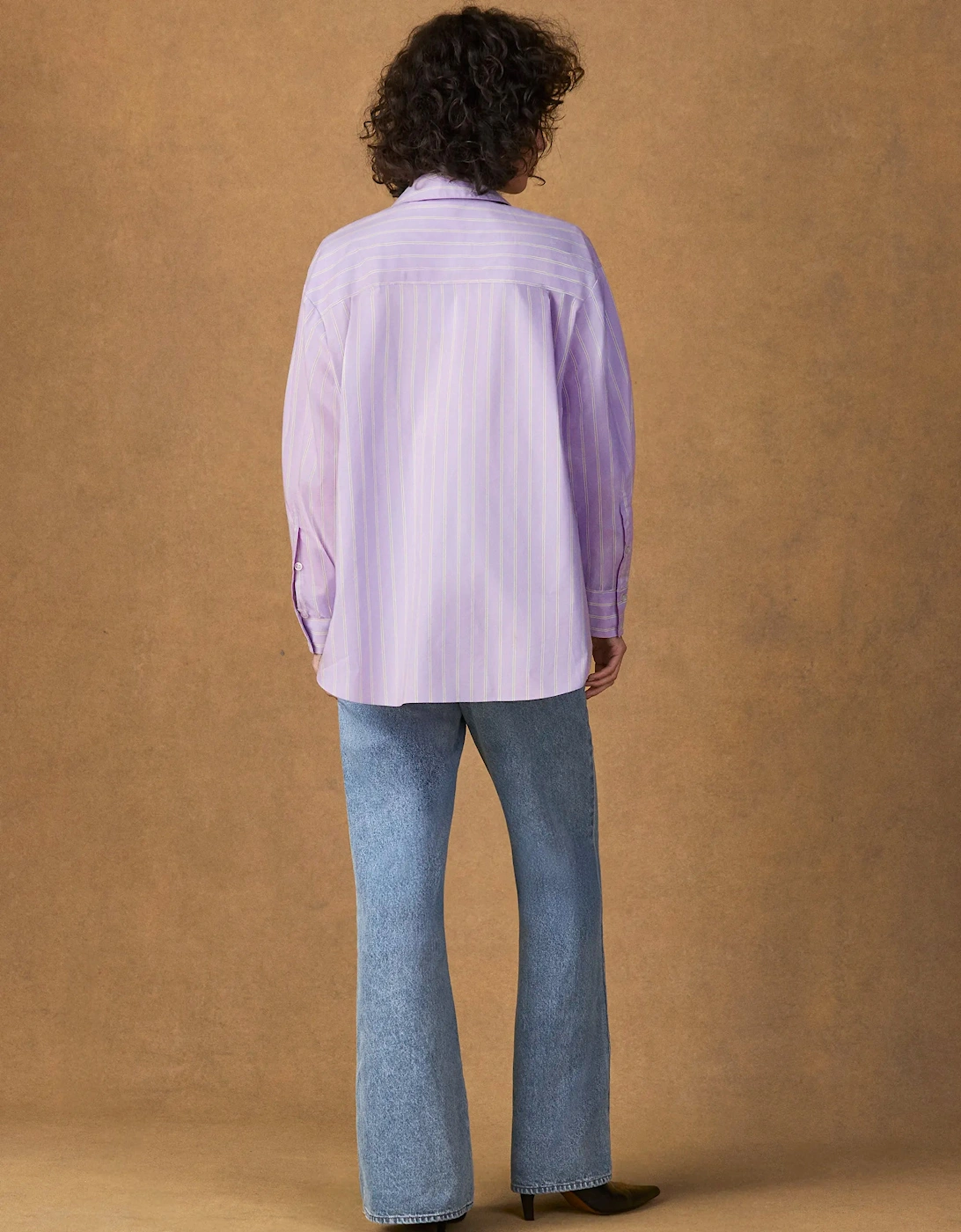 Lilac Stripe Button Side Detail Shirt