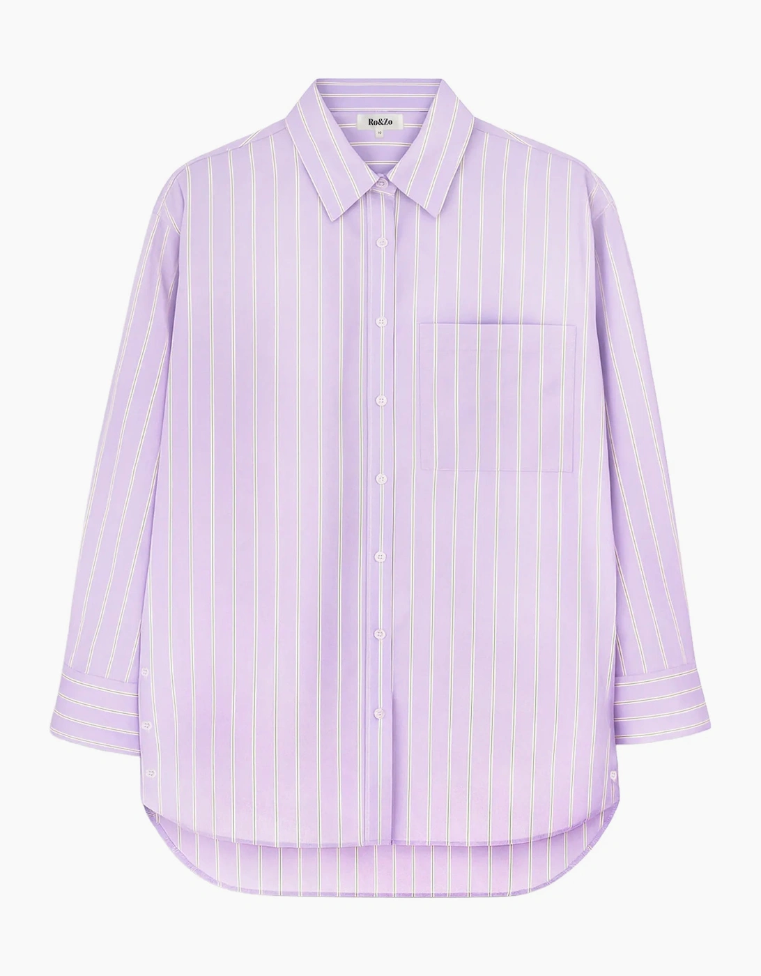 Lilac Stripe Button Side Detail Shirt