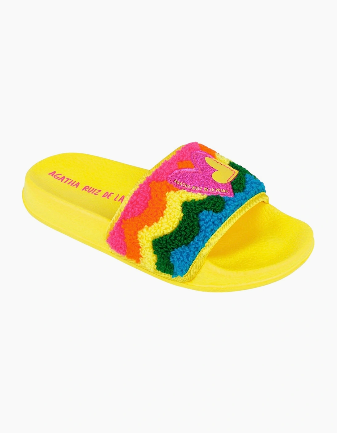 Girls Yellow Multicoloured Sliders