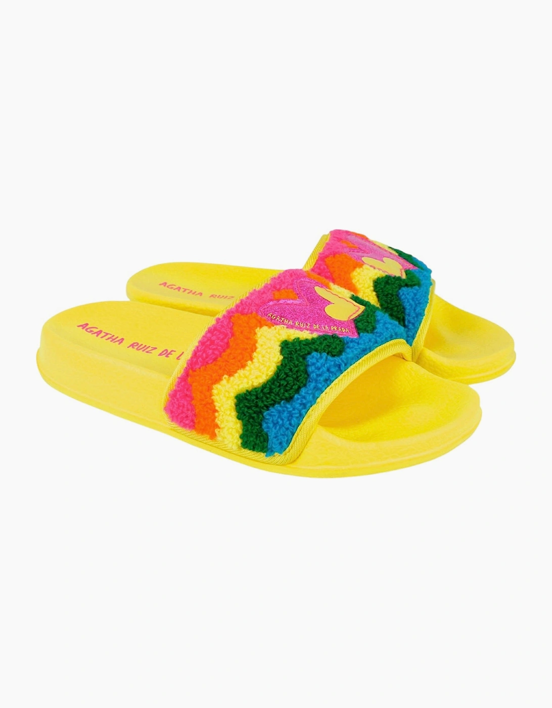 Girls Yellow Multicoloured Sliders, 5 of 4