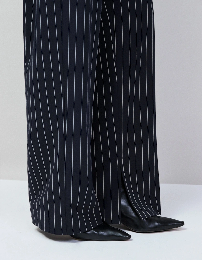 Petite Navy Pinstripe Tailored Trousers