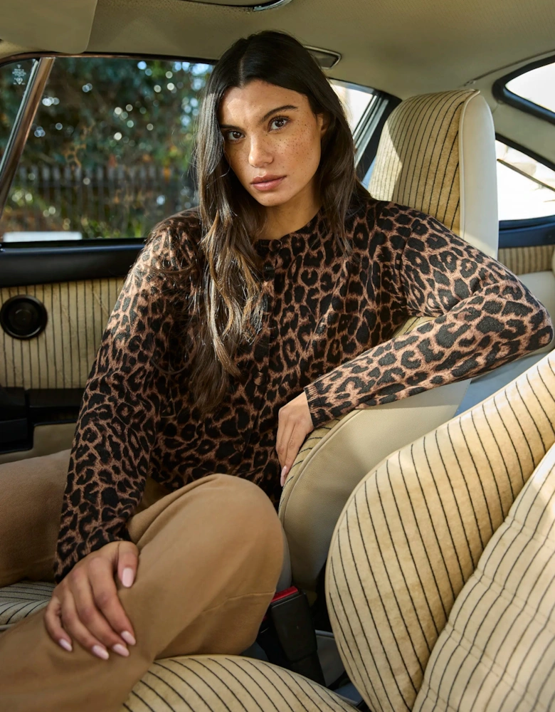 Leopard-Print Cotton And Cashmere-Blend Cardigan