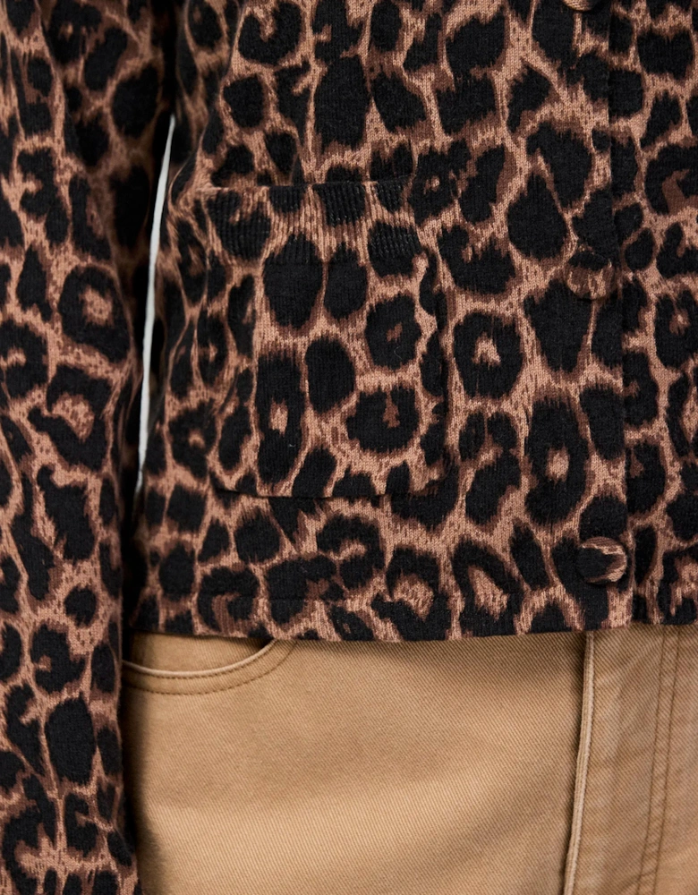 Leopard-Print Cotton And Cashmere-Blend Cardigan
