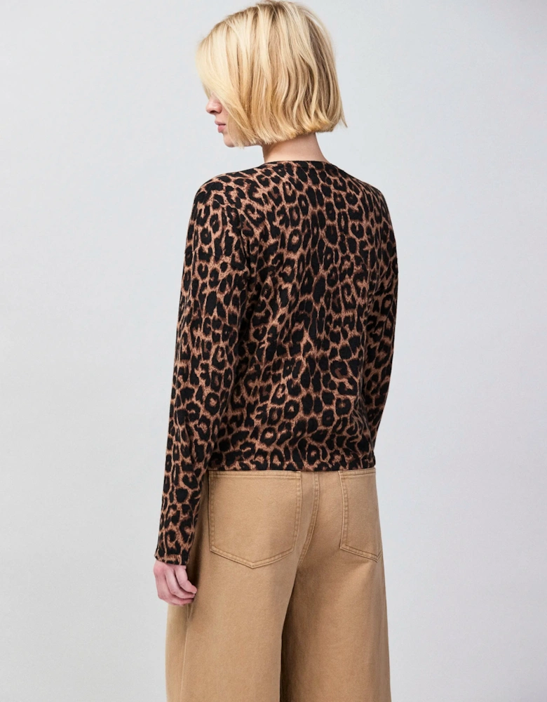 Leopard-Print Cotton And Cashmere-Blend Cardigan