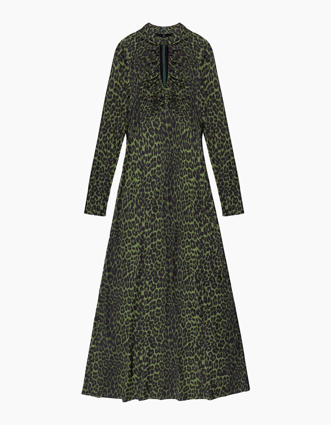 Petite Green Animal Print Keyhole Dress, 6 of 5