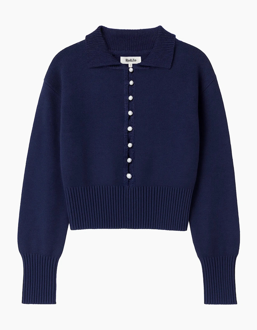 Navy Pearl-Button Cotton and Linen-Blend Jumper, 7 of 6