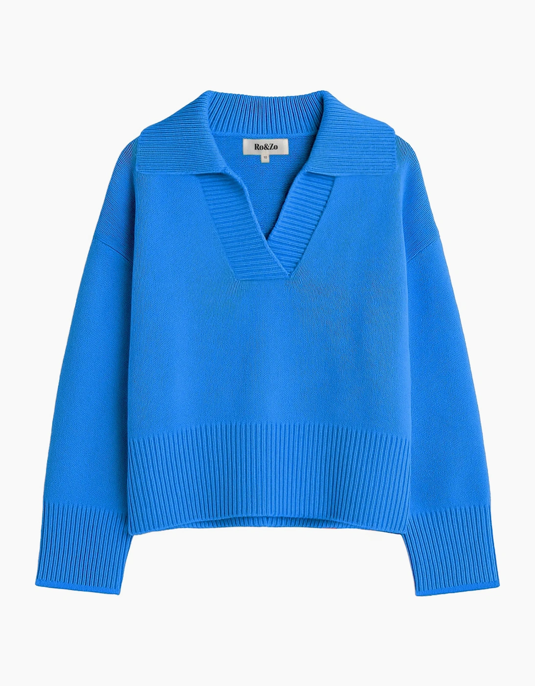 Cobalt Collar Jumper With Cashmere