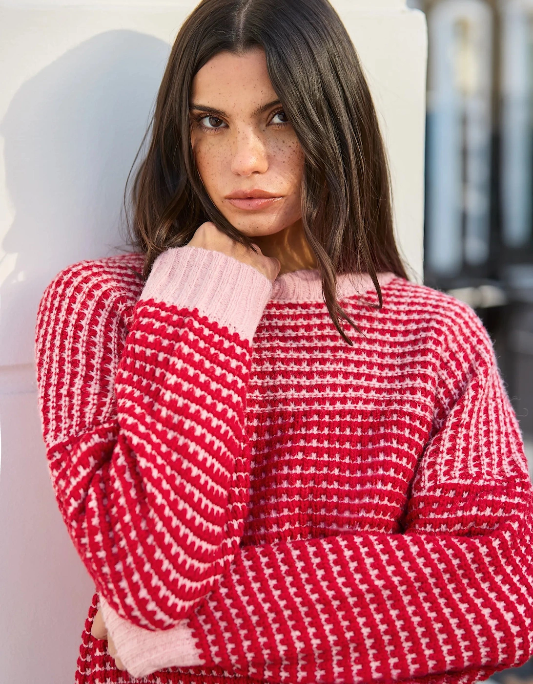 Red Contrast Stitch Knit Jumper With Alpaca, 8 of 7
