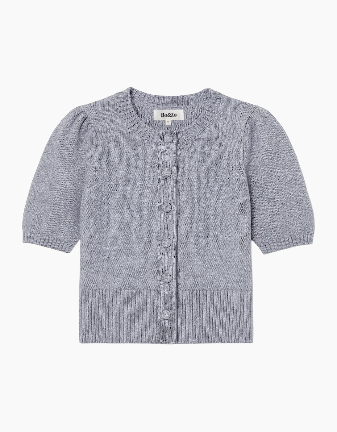Grey Button Front Cardigan With Wool And Cashmere