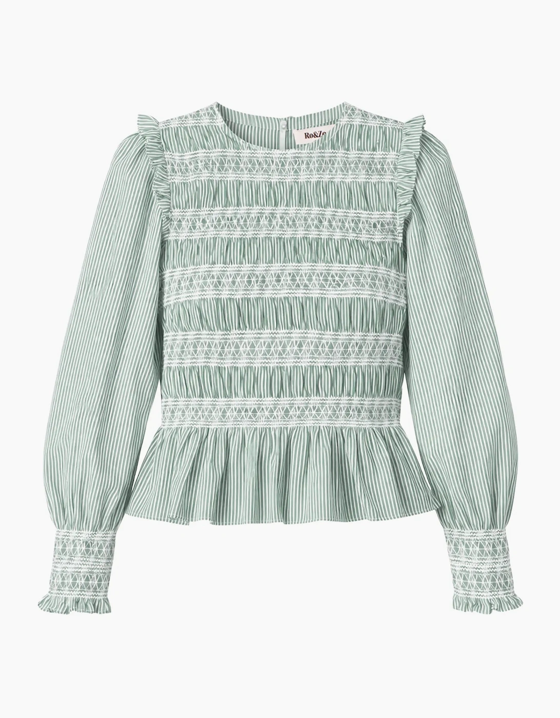 Green Stripe Shirred Blouse, 5 of 4