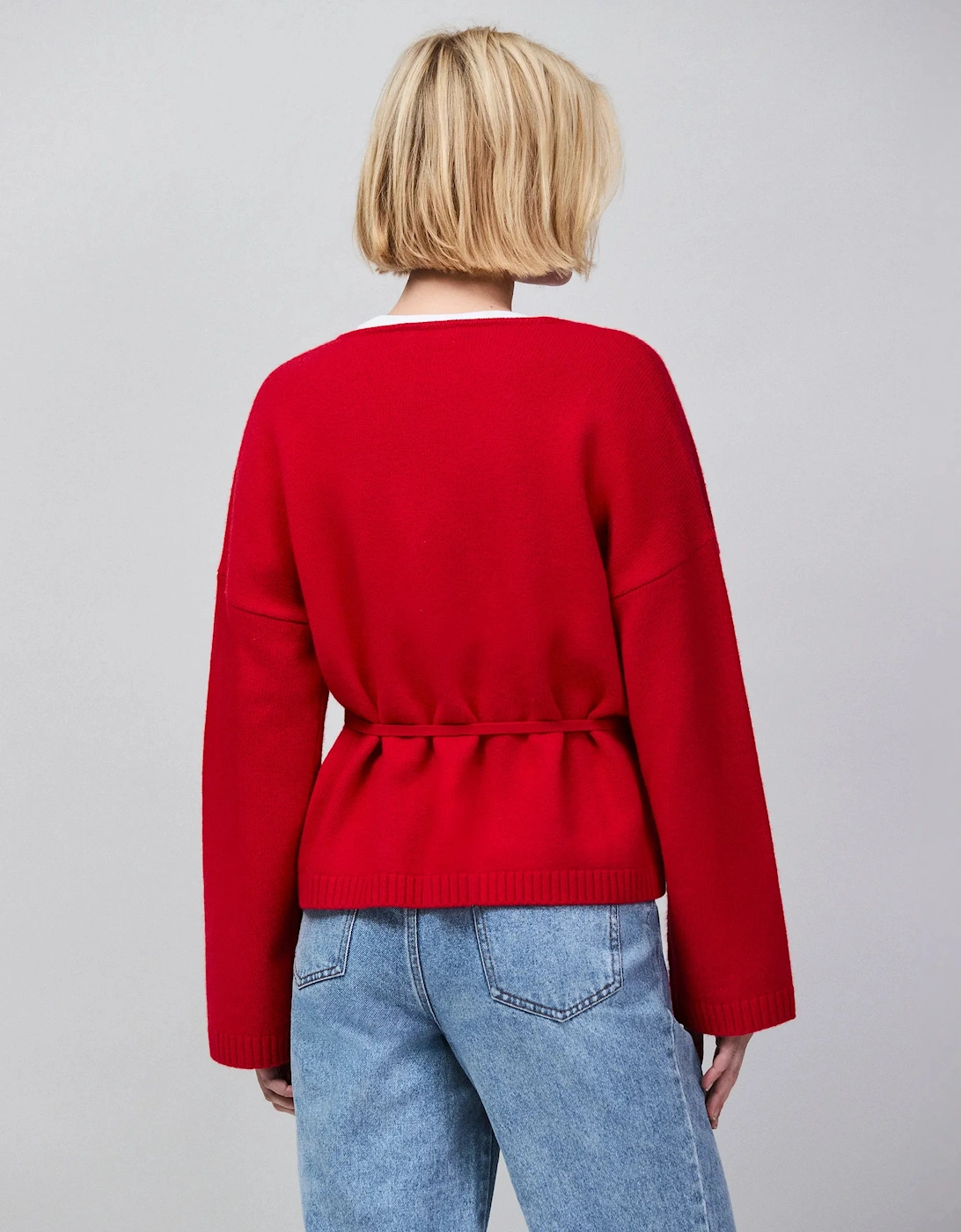 Red Wrap Cardigan With Cashmere