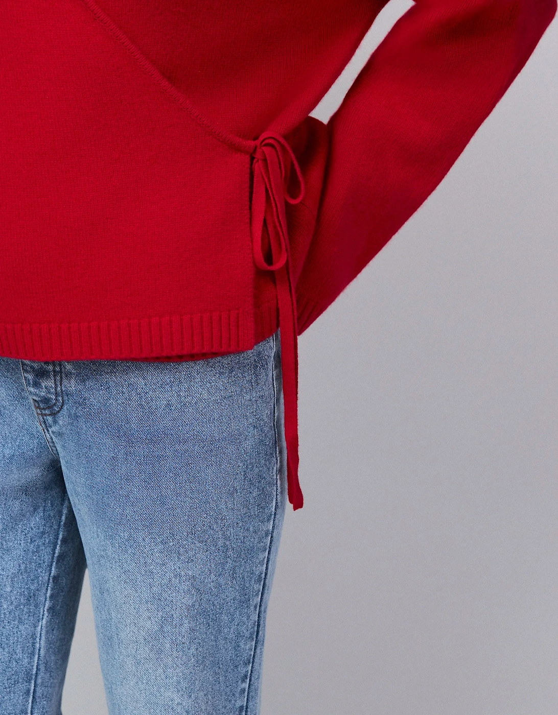 Red Wrap Cardigan With Cashmere