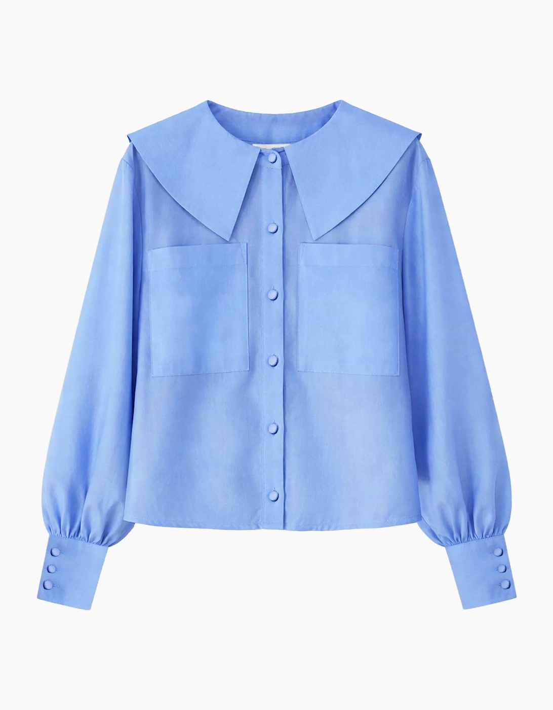 Blue Statement Collar Blouse, 8 of 7