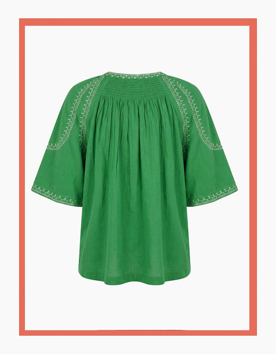INDI&COLD Embroidered Blouse in Green