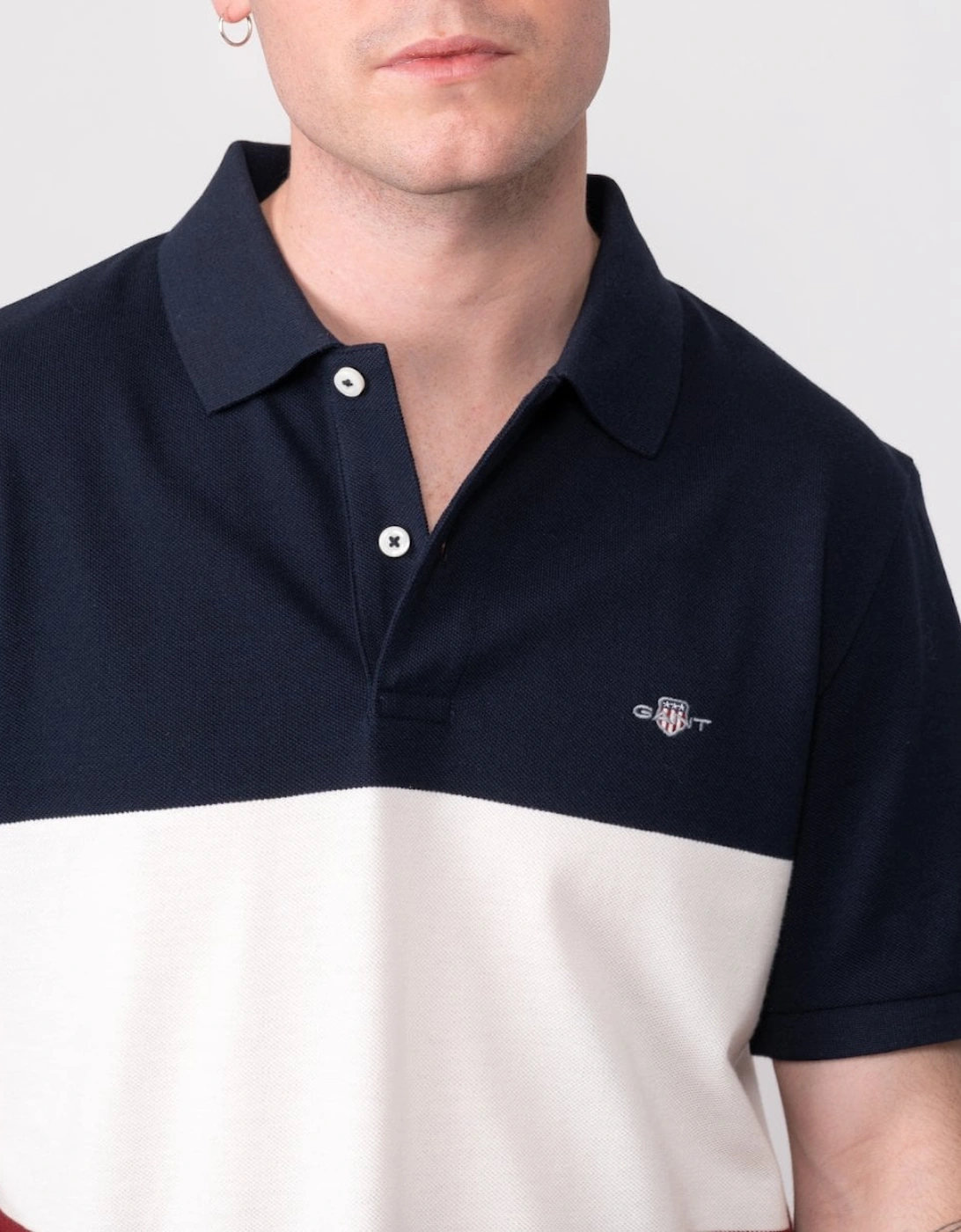 Mens Block Stripe Short Sleeve Rugger