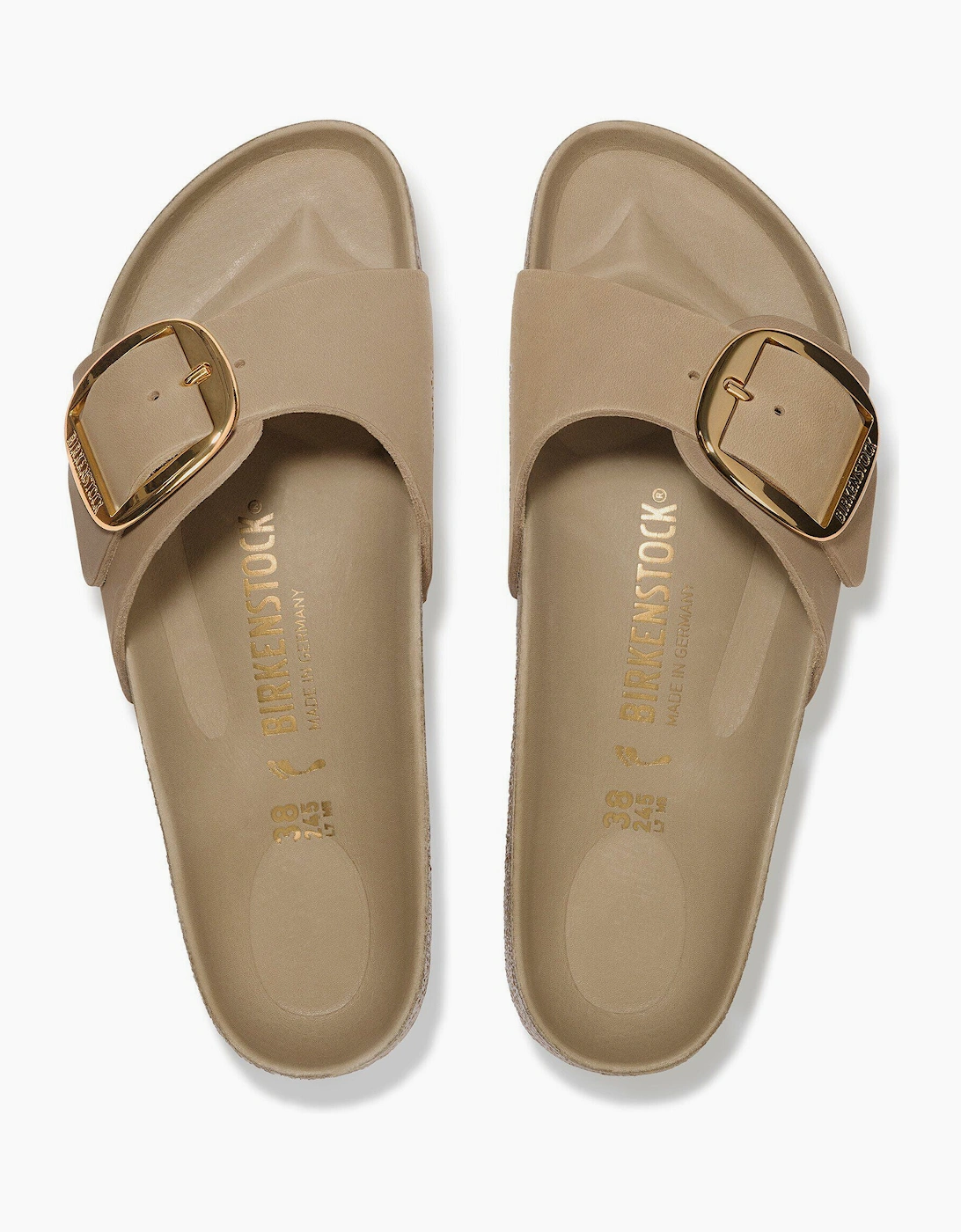 Big Buckle Oiled Leather Womens Sandals - Tobacco Brown