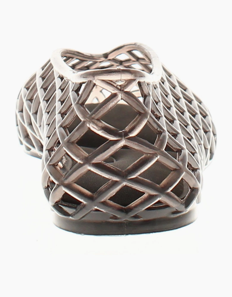 Womens Flat Shoes Jelly Sandals Summer Cage Slip On black UK Size