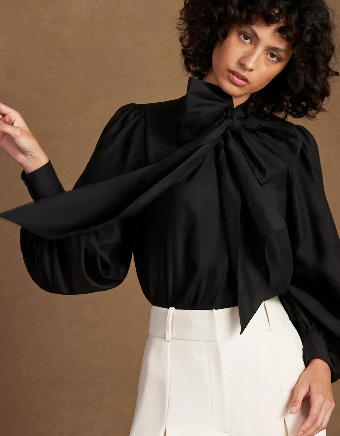 Black Bow Detail Blouse